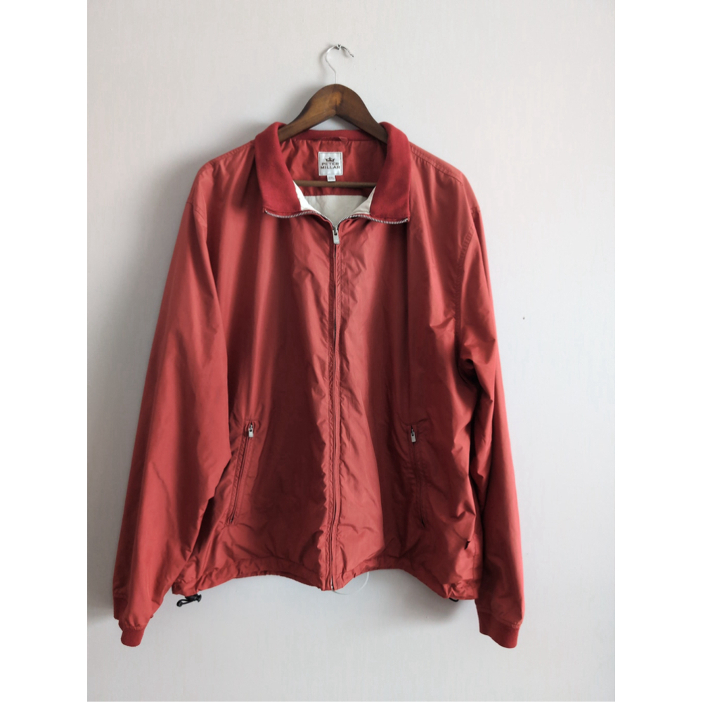 Peter Millar Red Windbreaker Golf Jacket Mens Size XXL Zip-Up Pockets Lined Read